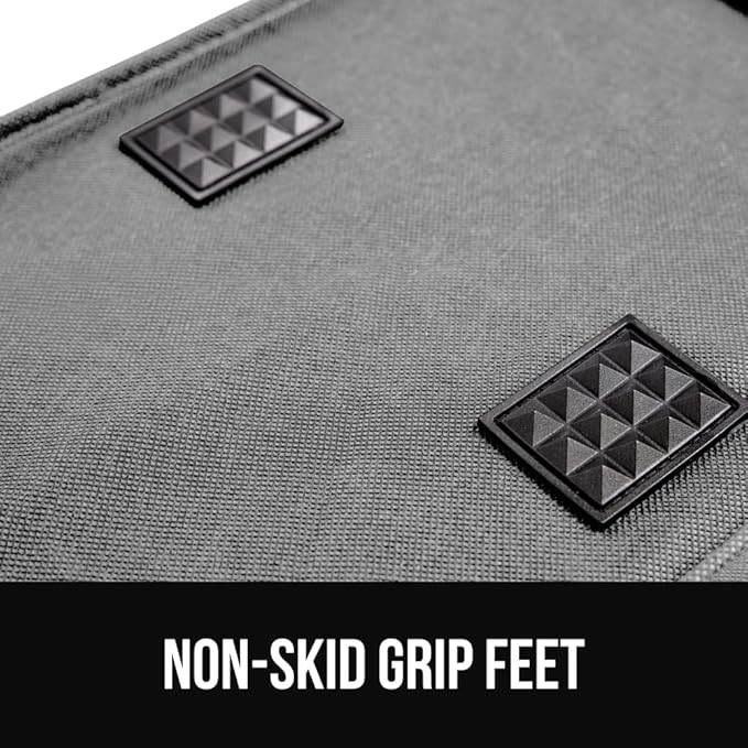 GORILLA GRIP Heavy Duty Foldable Reusable Grocery Bags, Tear Resistant Box Shape Shopping Tote with Reinforced Handles, Grip Feet, Easily Carry and Transport Groceries, 13x10x11, 1 Pack, Gray Black