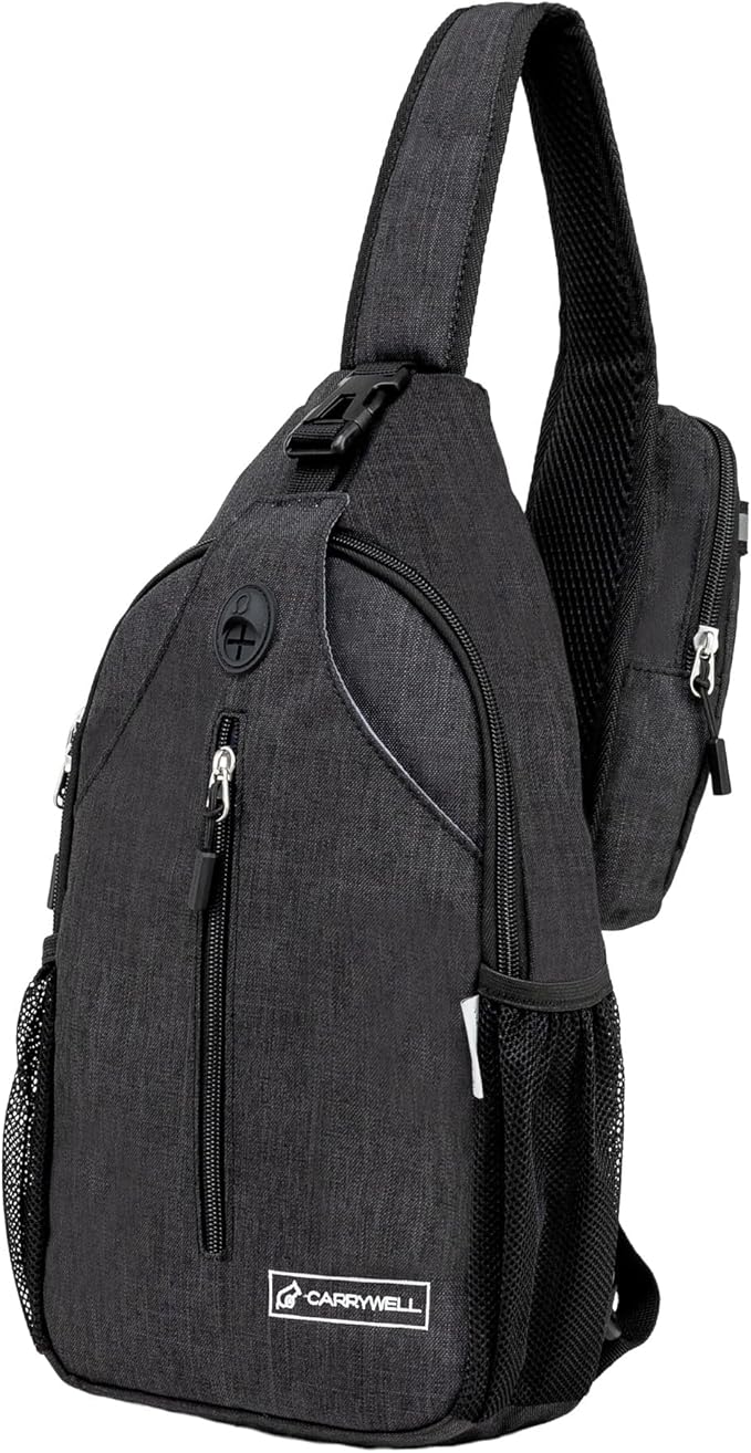 |Not Made In China| Crossbody Sling Backpack, Sling Bag For Travel and Hiking, Anti-Theft Chest Bag