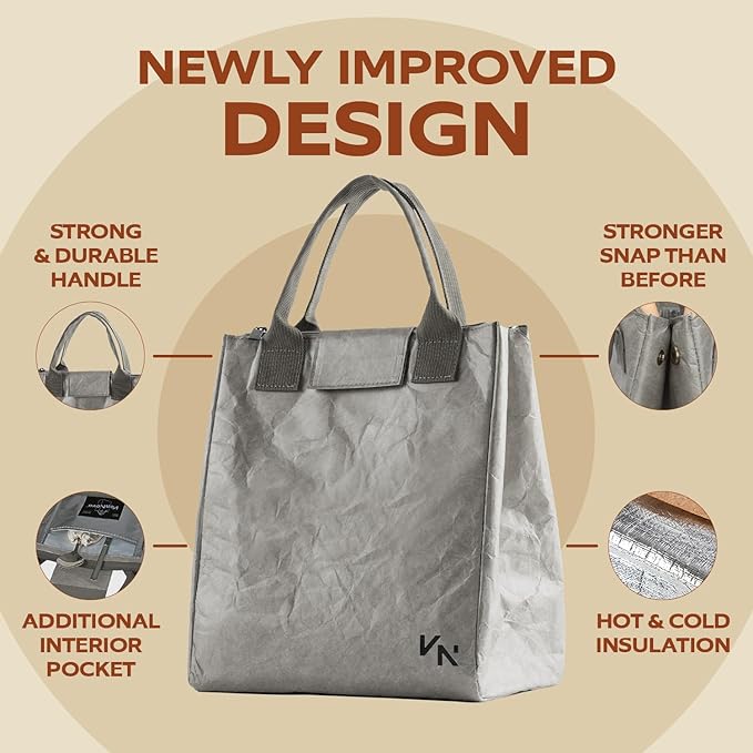 VonNova Women’s Insulated Lunch Bag with Premium 4mm Cooler Insulation, Cute Large 7L Lunch Tote for Office, Durable Small Lunch Box for Women, Stylish Lunchbox for Adults, Teens, Nurses, Teachers