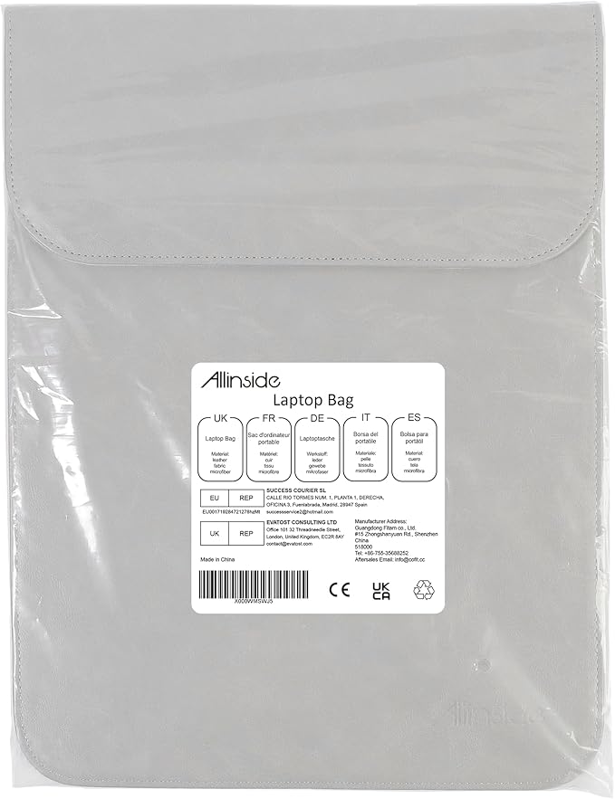 Allinside 13-13.3 inch Laptop Sleeve Case for MacBook Pro 14 2021-2024/MacBook Air 13 2010-2017/MacBook Pro 13 2010-2015, Waterproof PU Leather Laptop Sleeve Bag Protective Vertical Case Cover, Gray