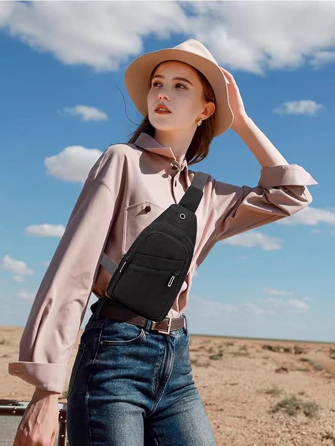 EVANCARY Small Sling Bag for Women Men, Sling Backpack Chest Daypack Crossbody Bag for Travel Outdoor Hiking