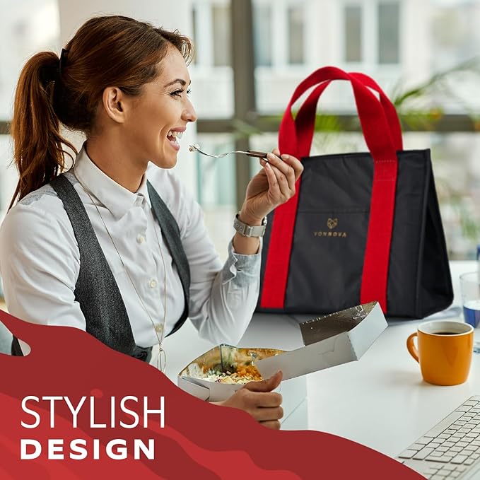 VonNova Women’s Insulated Lunch Bag – Cute Large 7L Lunch Tote for Office – Durable Small Lunch Box for Women with Premium Cooler Insulation – Stylish Lunchbox for Adults, Nurses & Teachers
