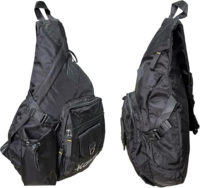 Large Sling Bag Laptop Backpack Cross Body Messenger Bag Shoulder Travel Rucksack (D- Black)