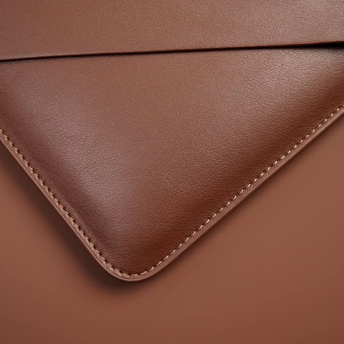 PU Leather Laptop Sleeve 13 Inch Compatible for 13 MacBook Air M3 M2,13 MacBook Pro M2, Surface Pro, Dell XPS 13 with Small Pouch, Mouse Pad and Cord Organizer Color Dark Brown
