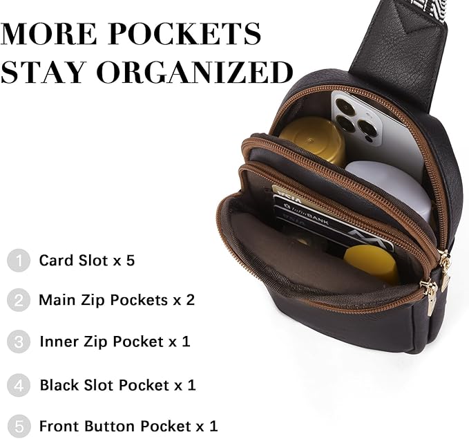 BOSTANTEN Small Sling Bag Crossbody Bags for Women Trendy Crossbody Purse Leather Chest Bag