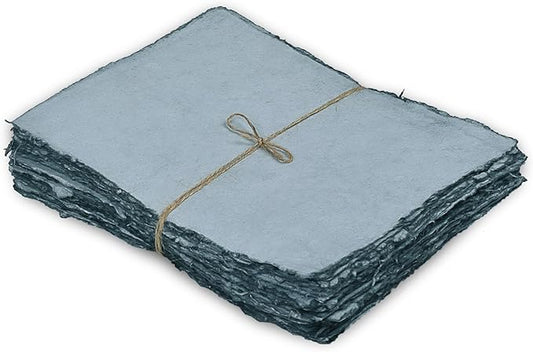 LEATHER VILLAGE Watercolor Paper - 12 X 16 inches, 50 Sheets - Mixed Media Watercolor Paper - 150 GSM Thick Deckle Edge Virgin Cotton Handmade Paper - Grey Toned