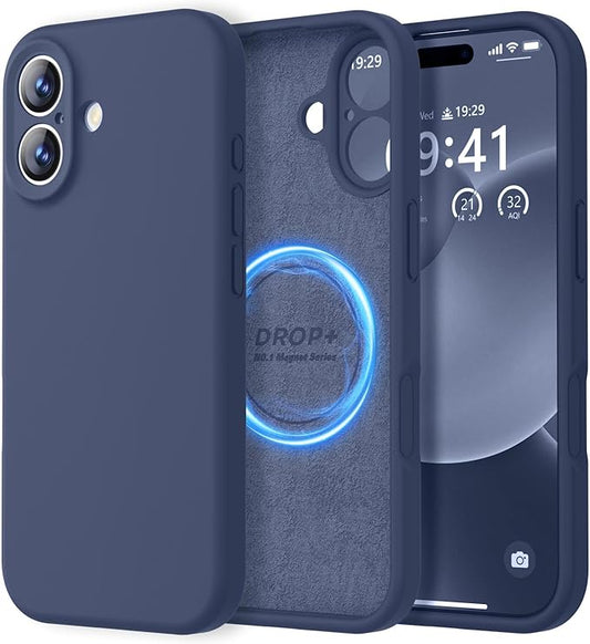 LOVE 3000 Designed for iPhone 17 Case, Premium Silicone [Compatible with Magsafe][Soft Anti-Scratch Microfiber Lining] Shockproof Protective Phone Case for Men Women 6.3", Navy Blue