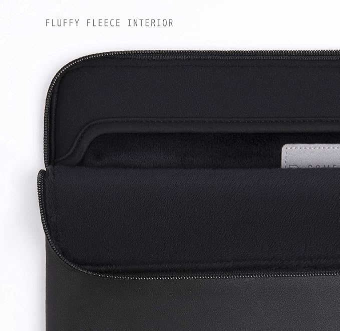 Comfyable Slim Protective Laptop Sleeve 15 Inch 14 Inch, PU Leather Bag Compatible with 15" MacBook Air (Snug Fit) M4 2025 & 14" MacBook Pro M4 (Loose Fit), Computer Case for Mac, Black