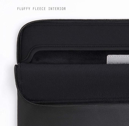 Comfyable Slim Protective Laptop Sleeve 15 Inch 14 Inch, PU Leather Bag Compatible with 15" MacBook Air (Snug Fit) M4 2025 & 14" MacBook Pro M4 (Loose Fit), Computer Case for Mac, Black