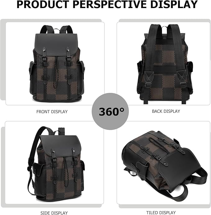 KingTo Laptop Backpack for Men Luxury Anti-Theft Travel Backpack Casual Business Waterproofing Computer Bag (A-Brown)