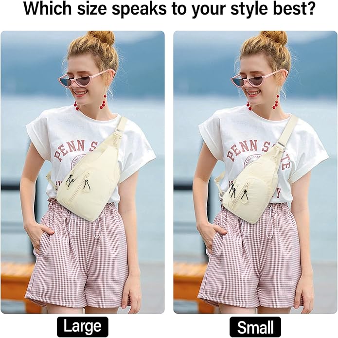 Hanke Crossbody Sling Bag for Women Men, Casual Cross Body Sling Bags, Lightweight Chest Bag for Outdoor Hiking Travel