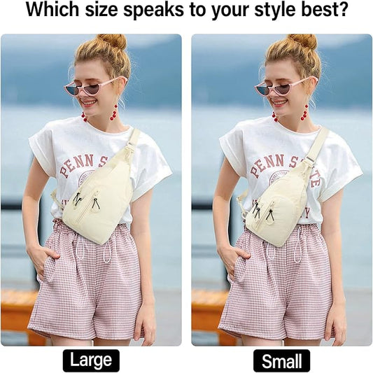 Hanke Crossbody Sling Bag for Women Men, Casual Cross Body Sling Bags, Lightweight Chest Bag for Outdoor Hiking Travel