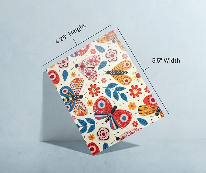 Twigs Paper - Assorted Cute Butterfly Greeting Cards - Stationery Cards with Envelopes - Thank You Card - Blank Note Cards - Greeting Cards for All Occasions - Made in USA (5.5 x 4.25, Set of 12)