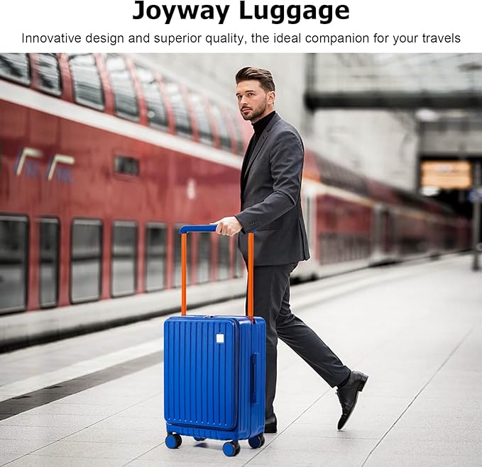 Joyway Hardshell 24 inch luggage with spinner wheels, Lightweight Hardside large checked withTSA Lock(Blue, Checked Luggage-24 Inch)