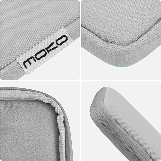 MoKo 9-11 Inch Tablet Sleeve Bag Carrying Case Fits New 11 inch iPad Air M3, iPad A16 2025, iPadPro 11 M4, Air 5/4/3, iPad10/9/8th Gen, Tab S8/S9 11", Gray + White