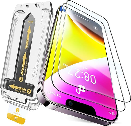 TEMPRTEK+ 2 Pack for iPhone 13 Pro Max/14 Plus Simple Screen Protector Privacy 9H Military Grade Scratch Fingerprint Resistance Anti-Glare Shatterproof Tempered Glass Anti-Spy Easy Installation Bubble Free