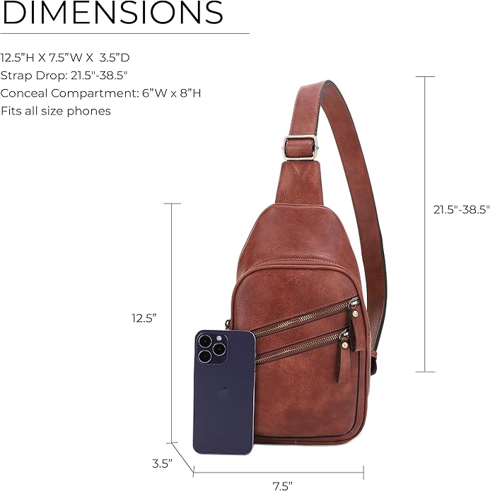 JESSIE & JAMES Jeannie Unisex Multi-Pocket Concealed Carry Sling Bag Crossbody Backpack Purse