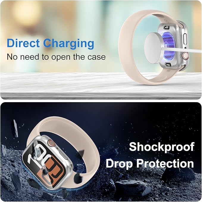 3 in 1 Waterproof Case for Apple Watch Screen Protector 40mm Series 4/5/6/SE/SE2/SE3(2025),with Tempered Glass 360° Protective Front and Back PC Bumper Cover Compatible iWatch 40mm