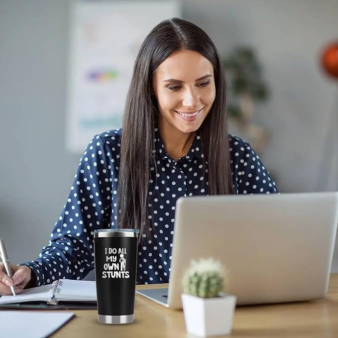 Broken Arm Gifts - Funny Get Well Soon Knee Surgery & Hospital Gifts - I Do All My Own Stunts 20 Oz Stainless Steel Tumbler
