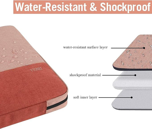 Ytonet Laptop Sleeve Case 15.6 Inch, Water Resistant Laptop Cover TSA Travel Business Computer Carrying Case with Handle, Compatible with HP Dell Lenovo Asus Notebooks, Gifts for Women, Coral Pink