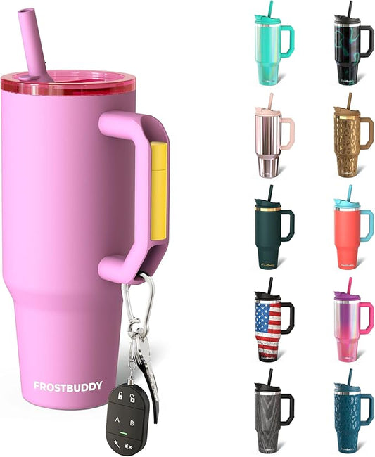 Thicc Buddy - 40 oz Stainless Steel Vacuum Insulated Tumbler with Lid and Straw for Water - Travel Mug Cupholder Friendly - Gifts for Women Men Him Her