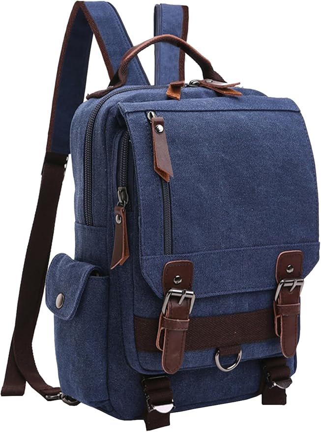mygreen Canvas Cross Body Messenger Bag Shoulder Sling Backpack Travel Rucksack