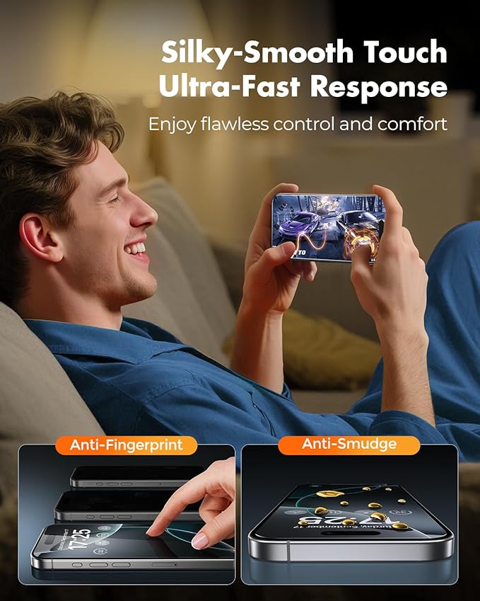 UNBREAKcable 2+2 Pack for iPhone 16 Pro Screen Protector & Lens Protector 【Military-Grade】【Easy Install】【Efficient Night Shot】9H+ Shatterproof Tempered Glass Film,Bubble-Free&Anti-Fingerprint ,Case Friendly-6.3 inch