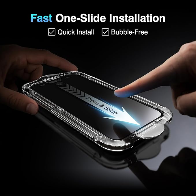 EZ-GLAZ- 4 Pack for iPhone 16 Plus Screen Protector [6.7"] With 2 Pack Camera Lens Protector, 9H+ Hardness 12FT Military Grade Shatterproof Scratch Resistant Durable Tempered Glass Film with Flawless Fit Kit, HD Clear