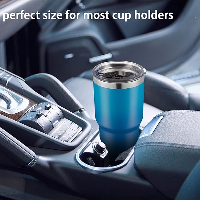 COMOOO 30oz Stainless Steel Tumbler Bulk with Lid and Straw Insulated Tumbler Coffee Cup Durable Double Wall Vacuum Travel Coffee Mug Thermal for Hot and Cold Drinks Dark Night, 8 Pack