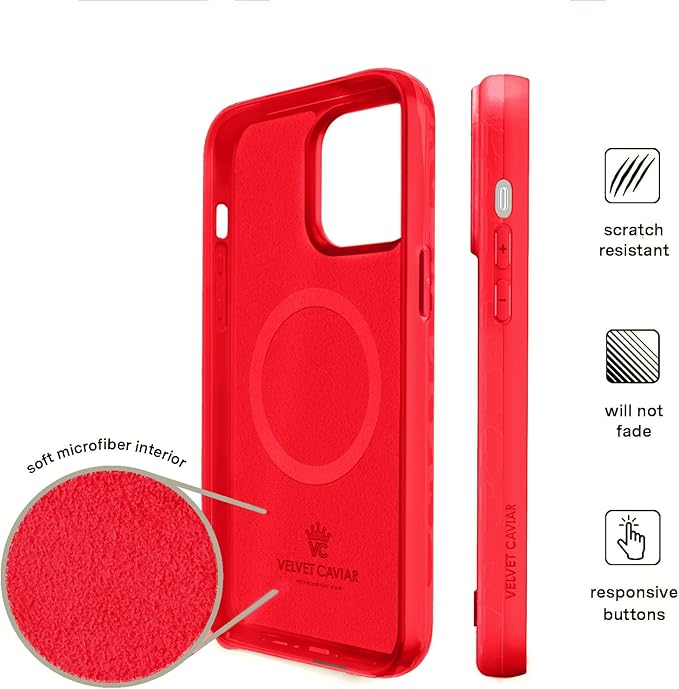 VELVET CAVIAR for iPhone 15 Plus Case - Compatible with MagSafe - 10ft Drop Tested - Red Leopard Animal Print