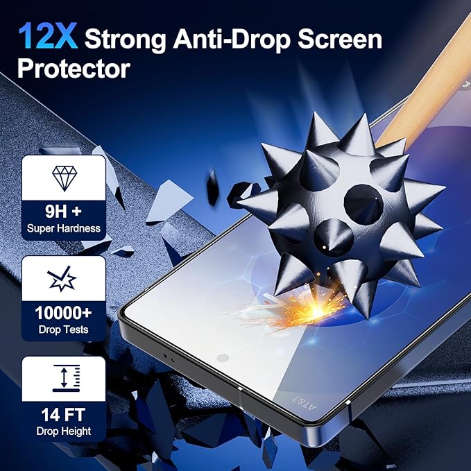 Compatible with Samsung Galaxy S25 Ultra Screen Protector Clear,[100% Fingerprint Unlock][Shatterproof][Anti-Fingerprint] 3D Full Coverage 9H Screen Protector,Easy Installation,2 Pack