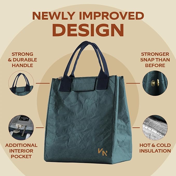 VonNova Women’s Insulated Lunch Bag with Premium 4mm Cooler Insulation, Cute Large 7L Lunch Tote for Office, Durable Small Lunch Box for Women, Stylish Lunchbox for Adults, Teens, Nurses, Teachers