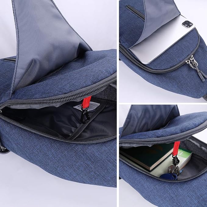 WATERFLY Crossbody Sling Backpack Sling Bag Travel Hiking Chest Bag Daypack