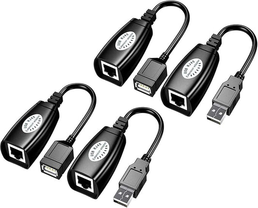 USB Over Cat6，SNLLMZI USB RJ45 Extender Over Cat5/Cat5e/Cat6/Cat7/Cat8 Cable Extension Cable Connector Adapter - 2 Pairs