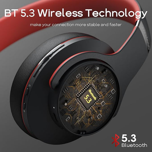 DOQAUS Bluetooth Headphones Over Ear, 90H Playtime Wireless, 3 EQ Modes, HiFi Audio & Deep Bass, ENC Noise Isolating Mic, Soft Earpads for Phone/PC