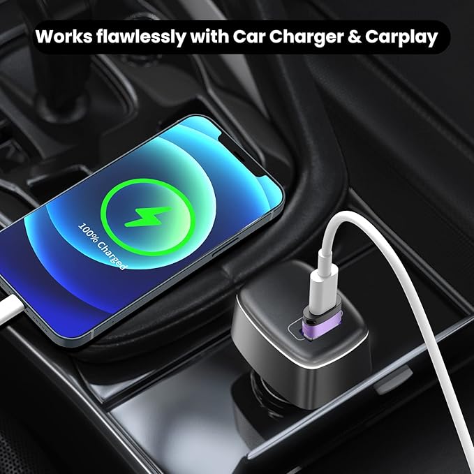 USB C Female to USB Male Adapter 2.0 (Purple, 4 Pack)