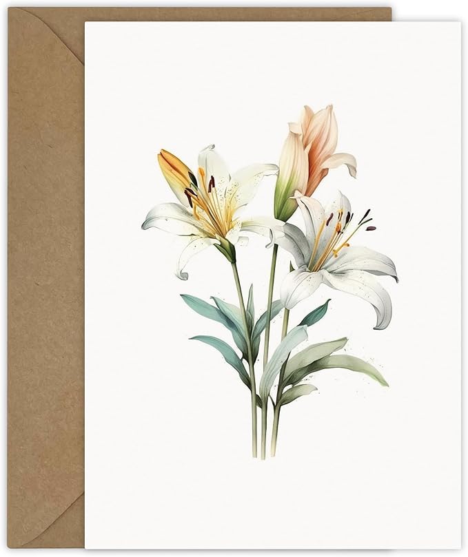25 Watercolor Flowers Greeting Cards All Occasion Blank Note Cards with Envelopes