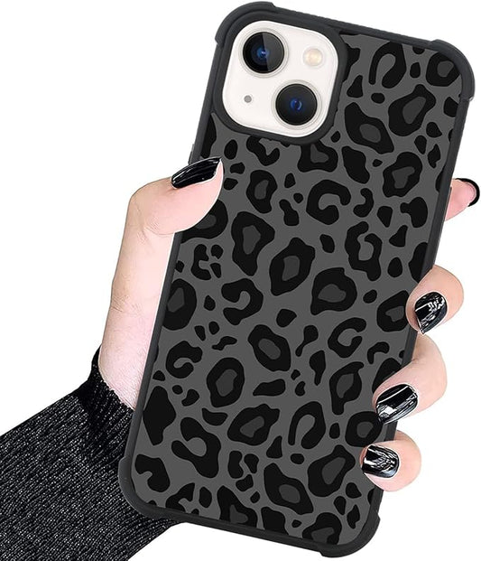 KANGHAR Case Compatible with iPhone 15 Plus,Black Leopard Design Compatible with MagSafe,Tire Texture Non-Slip +Shockproof Rugged TPU Protective Magnetic Case Designed for iPhone 15 Plus 6.7 Inch
