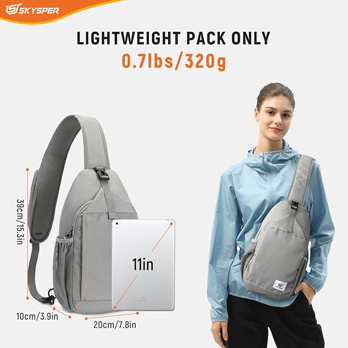 SKYSPER Sling Bag RFID Cross Body Bag Recycled Crossbody Backpack Travel Daypack