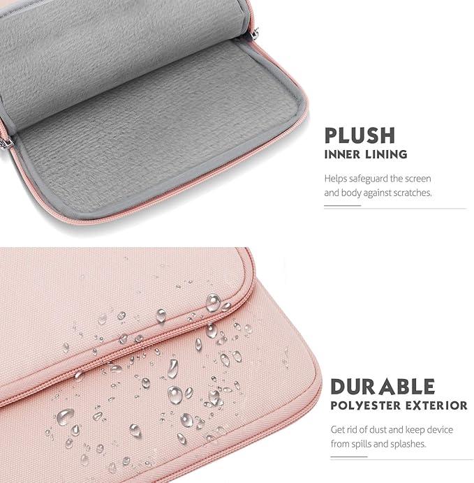MoKo Laptop Sleeve Bag for 13.3-14 Inch, Notebook Carrying Case with Pocket Fits New MacBook Pro M3/M2 14" /13" M2/M1 Pro/M1 Max 14.2 2023-2021/Air 13.6" M2 2022, Surface Pro 9/8 13", Pink