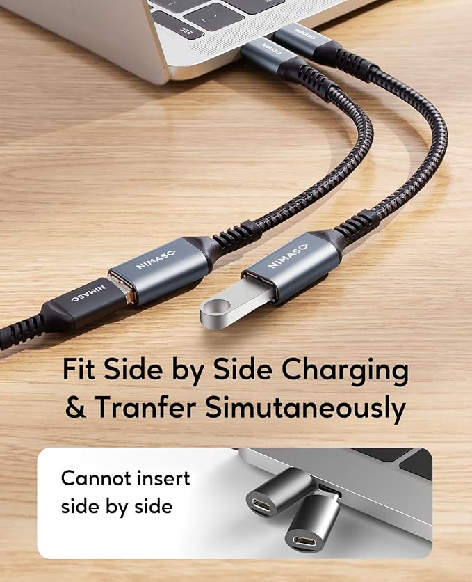 USB C to USB 3.0 Adapter [2 pack],NIMASO USB-C to USB,Thunderbolt 3 to USB Adapter OTG Cable for Macbook Pro/Air 2020/2018,iPad Pro 2020,Galaxy S20 S20+,Google Pixel and More