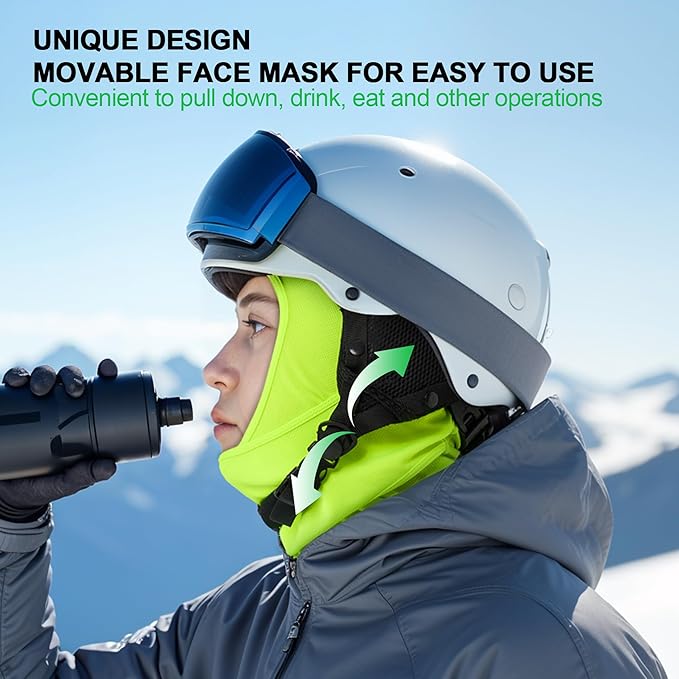 Balaclava Ski Mask 3 Pieces Full Face Cover for Men and Women Breathable Windproof Balaclava Face Mask for Skiing & Snowboard