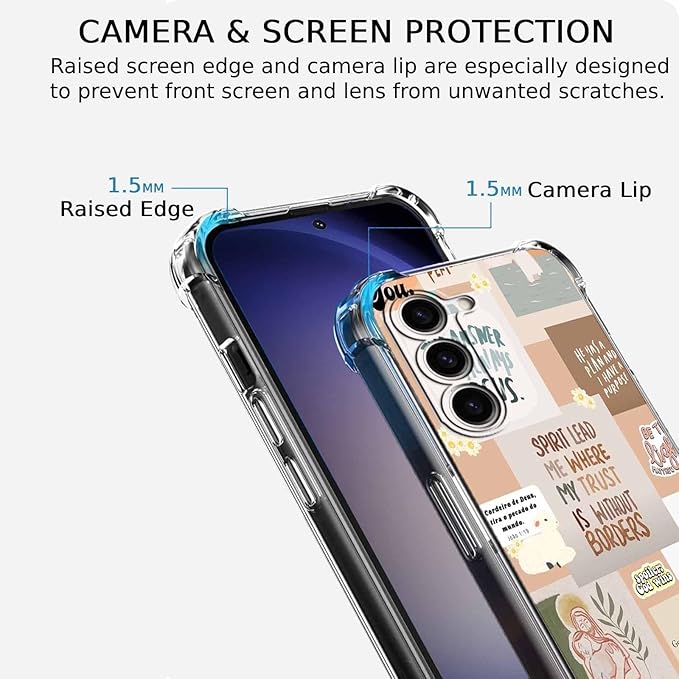 Case for Samsung Galaxy S23+ with Christian Quotes Design,Jesus God Bible Verse Pattern,Clear Soft TPU Bumper Phone Cover,6.6"(Christian,S23P)