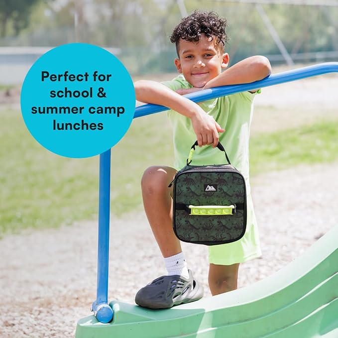 Arctic Zone Pop-it Kids Lunch Box Combo with Sensory Pop Handle, 210g Ice Pack, and Sandwich Container, Space Odyssey