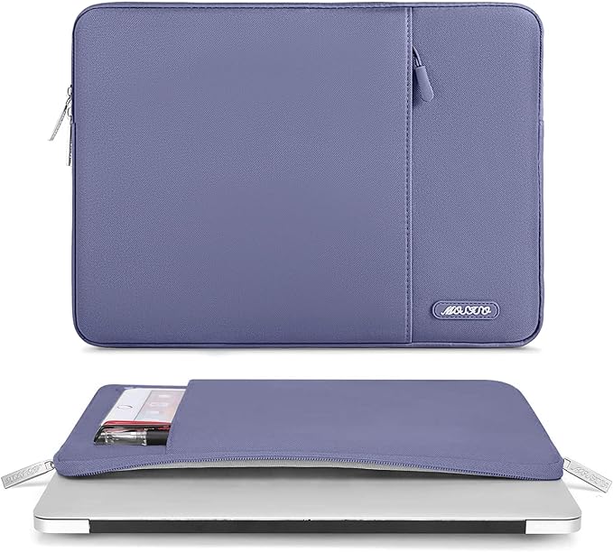 MOSISO Laptop Case 13 inch, 13 inch Laptop Sleeve Compatible with MacBook Air M4 M3 M2 M1 2025-2018 / Pro M2 M1 2025-2016, Polyester Vertical Computer Sleeve Bag with Pocket, Lavender Gray