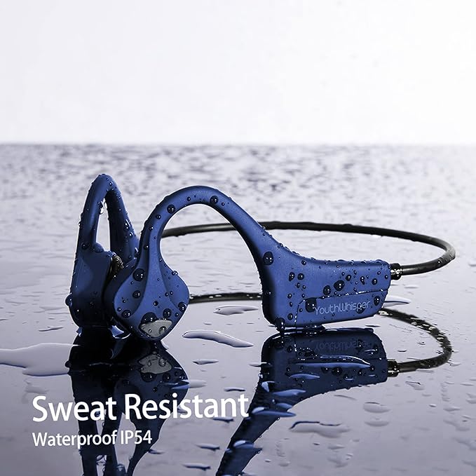 Bone Conduction Headphones Bluetooth Wireless Sport Earphones Built-in Mic Multipoint Connection Sweatproof Open Ear Headset for Running Cycling Driving Workouts