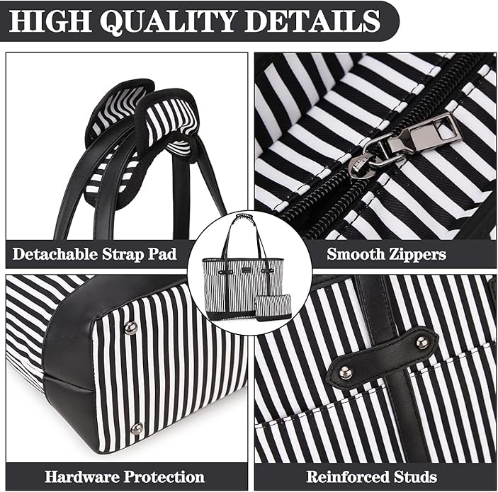 RAVUO Laptop Tote Bag for Women, Water Resistant 15.6 Inch Computer Handbag Purse Teacher Bag With Portable Small Pouch