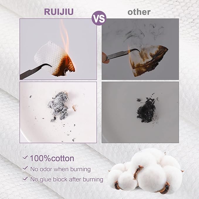 260 Count 4 PACK Disposable Face Towel, 100% Cotton Biodegradable Soft, Large Size 10"X 12"and Thick Disposable Clean Face Towels for Washing and Drying RUIJIU