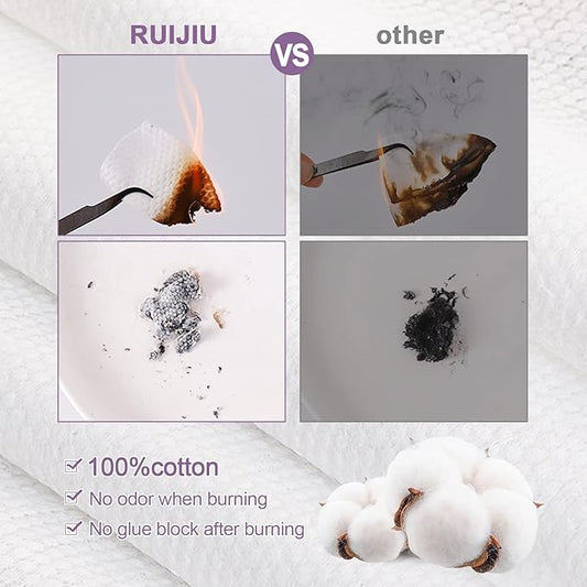 260 Count 4 PACK Disposable Face Towel, 100% Cotton Biodegradable Soft, Large Size 10"X 12"and Thick Disposable Clean Face Towels for Washing and Drying RUIJIU