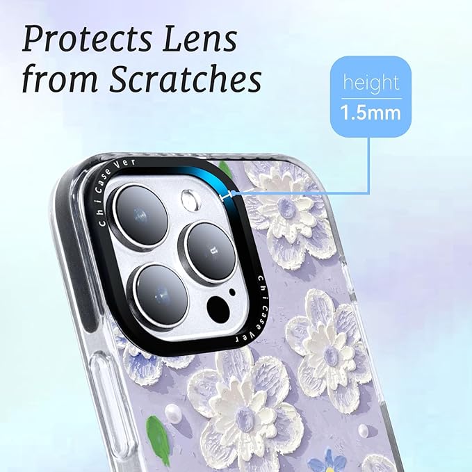 for iPhone 14 Plus Case, Elegant Floral Pattern with Pastel Flowers, Military-Grade Drop Protection, Cute Soft Slim TPU Protective Cover with Camera Protection for Women & Girls